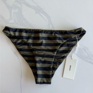 Mikoh NWT Monoi Stripe Suva Classic Wide Side Basic Bikini Bottom Size L
